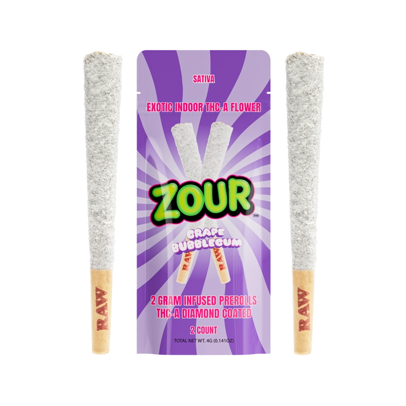 2CT GRAPE BUBBLEGUM COATED PREROLL
