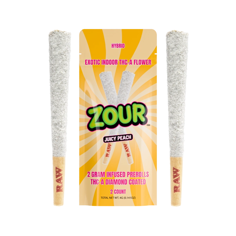 2CT JUICY PEACH COATED PREROLL