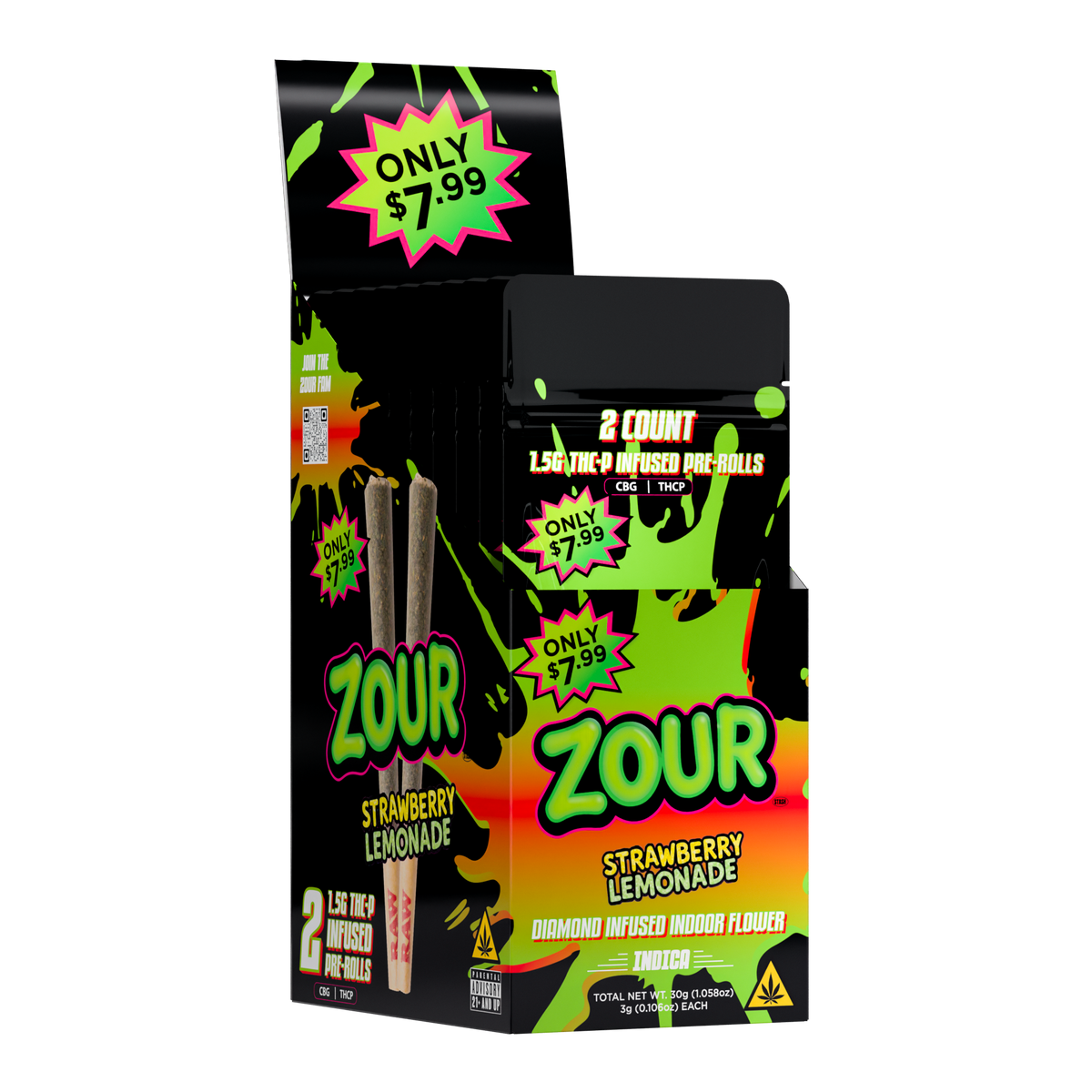 THCP STRAWBERRY LEMONADE 2-PACK PREROLLS