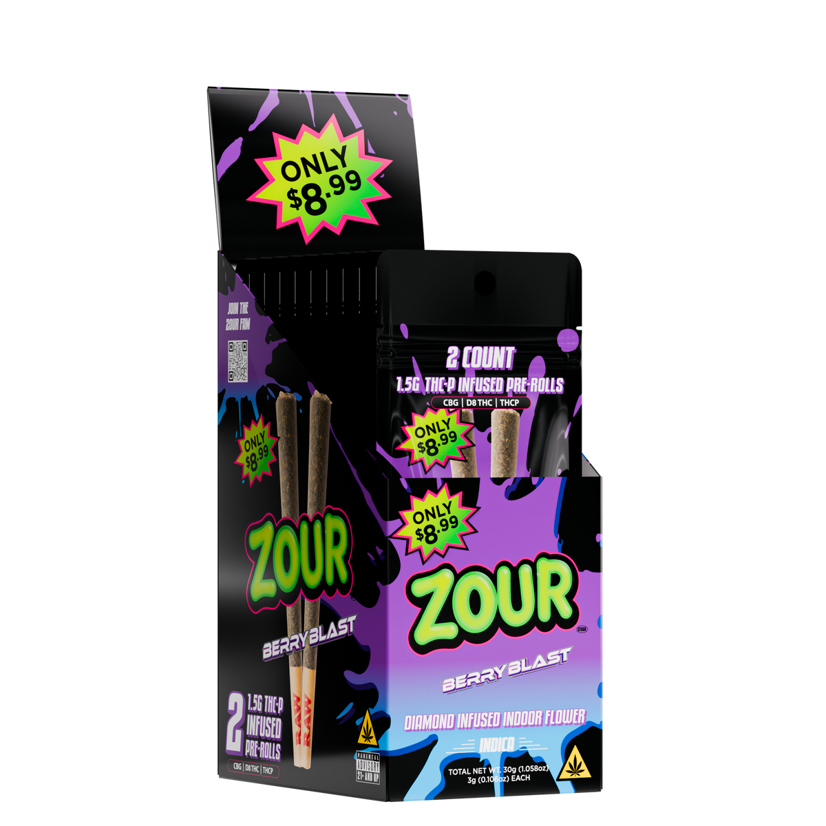 THCP BERRY BLAST 2-PACK PREROLLS