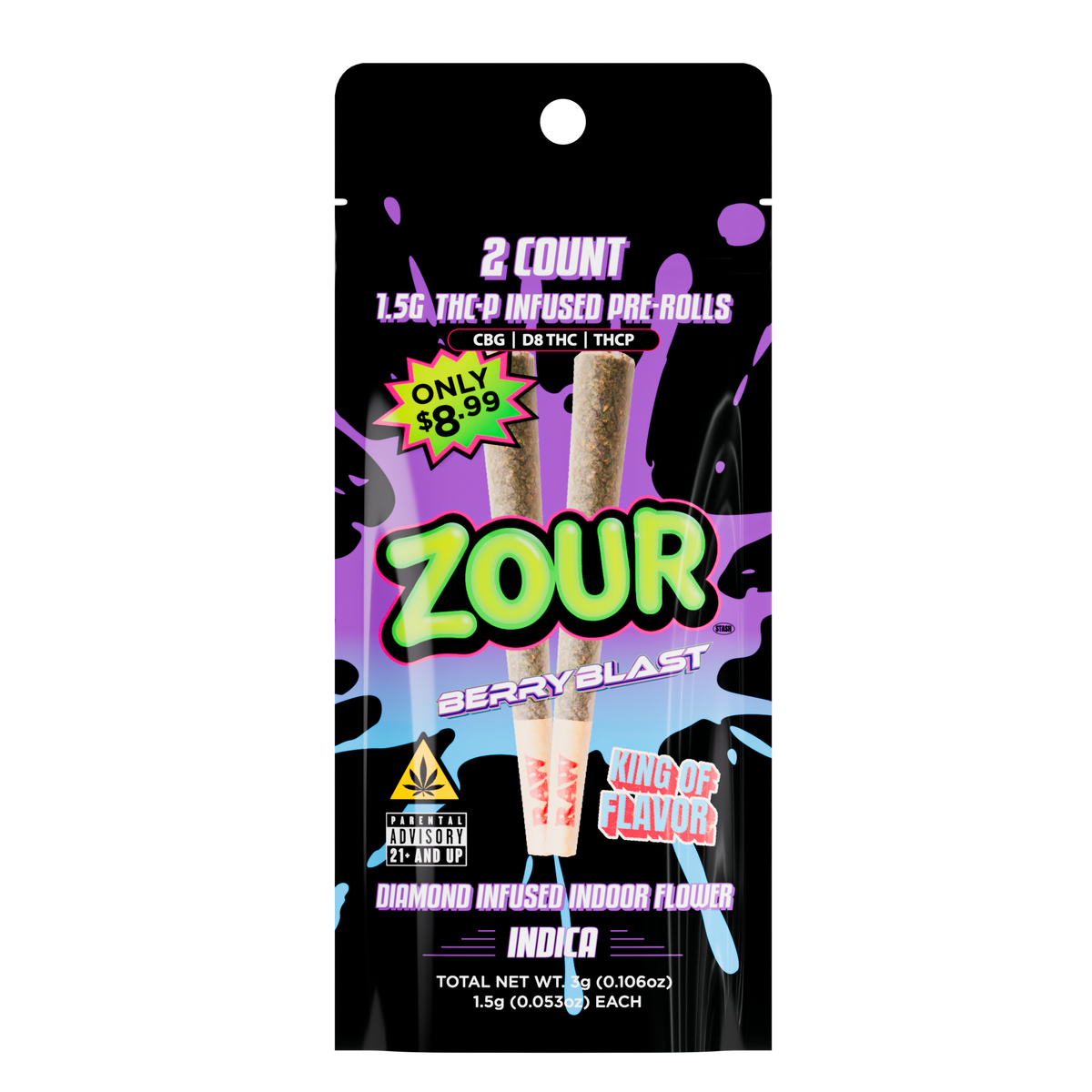THCP BERRY BLAST 2-PACK PREROLLS