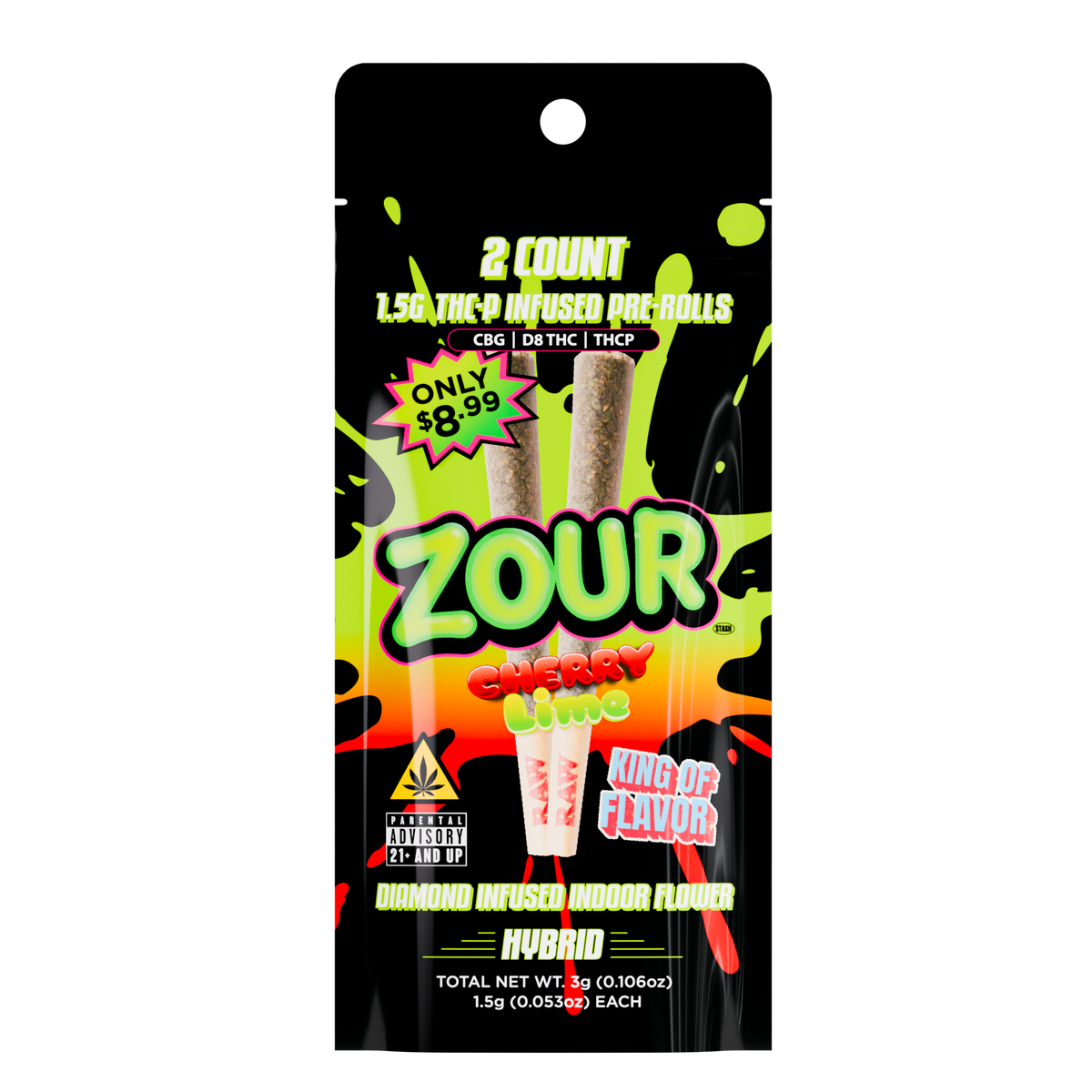 THCP CHERRY LIME 2-PACK PREROLLS