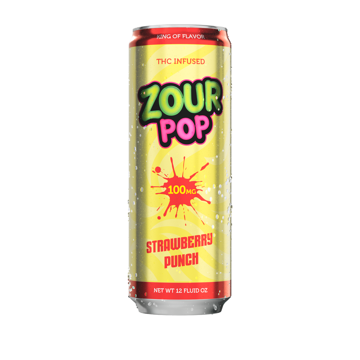4pk Zour Pop Strawberry Punch 100mg THC Drinks