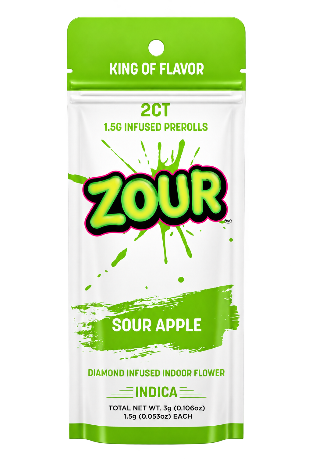 Tx 2CT SOUR APPLE DIAMOND INFUSED PREROLLS